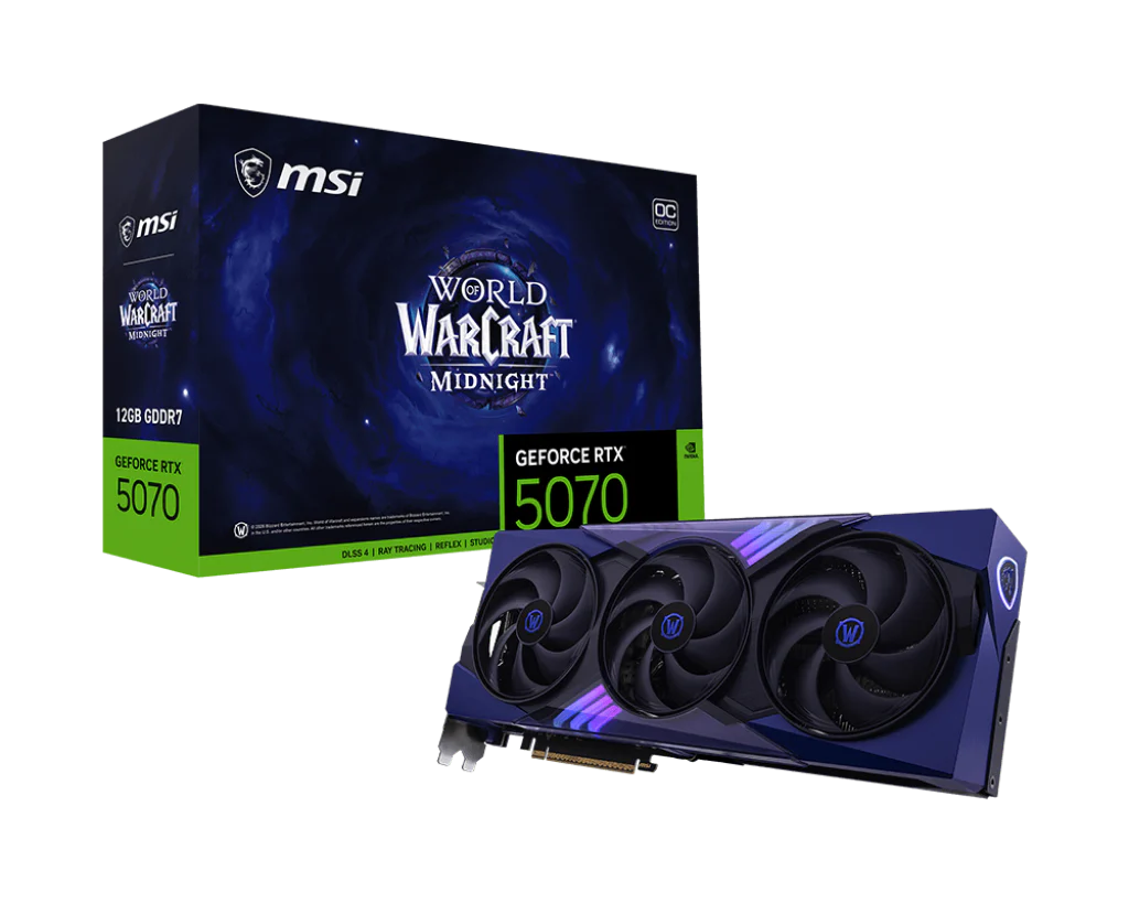 MSI Grafikkarte GeForce RTX 5070 12G World of Warcraft MIDNIGHT VOID EDITION OC