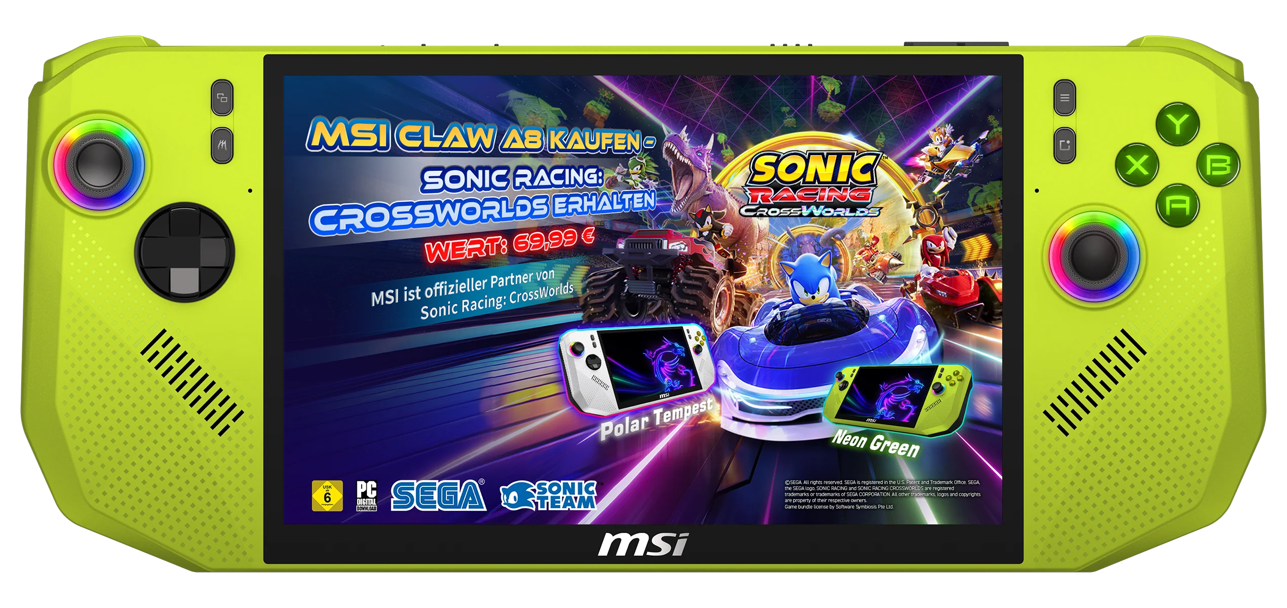 MSI Handheld PC Claw A8 BZ2EM-037 Neon Green - Image 3